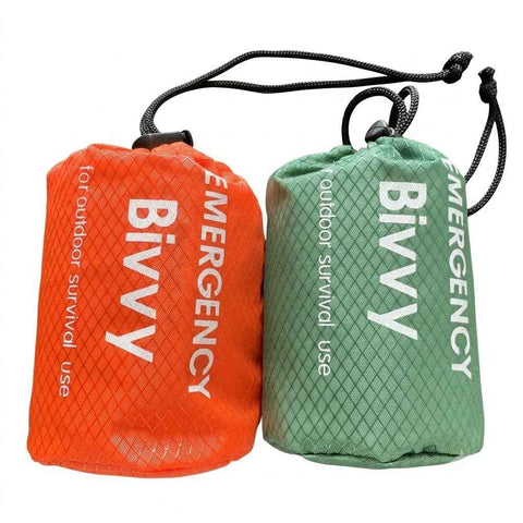 2-Piece Emergency Thermal Sleeping Bag Set – Waterproof, Windproof, and Reflective Survival Blanket with Drawstring Carry Pouch, Compact and Reusable for Camping, Hiking, and Car Emergency Use (Orange) In Australia - Darrahopens