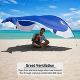Whale-Shaped Beach Wind Shelter – Ultra-Light 1 kg Portable Sun Shade Tent, Spacious for 2-3 People, Quick Setup Open Design for Seaside Relaxation and Family Outings (Blue) In Australia - Darrahopens