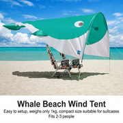 Whale-Shaped Beach Wind Shelter – Ultra-Light 1 kg Portable Sun Shade Tent, Spacious for 2-3 People, Quick Setup Open Design for Seaside Relaxation and Family Outings (Green) In Australia - Darrahopens