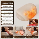 Multifunctional Neck Shoulder Massage Pillow with Heat Support for Home Relaxation, Ideal for Bed Sofa Lounging and Full Body Comfort (Beige)