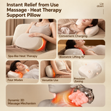 Multifunctional Neck Shoulder Massage Pillow with Heat Support for Home Relaxation, Ideal for Bed Sofa Lounging and Full Body Comfort (Beige) In Australia - Darrahopens