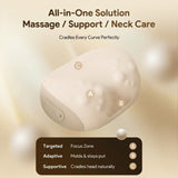 Multifunctional Neck Shoulder Massage Pillow with Heat Support for Home Relaxation, Ideal for Bed Sofa Lounging and Full Body Comfort (Beige)