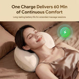 Multifunctional Neck Shoulder Massage Pillow with Heat Support for Home Relaxation, Ideal for Bed Sofa Lounging and Full Body Comfort (Beige)