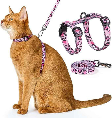 Adjustable Anti-Escape Cat Harness and Leash Set – Soft, Breathable, and Lightweight for Safe Outdoor Adventures with Your Feline Friend (Pink) In Australia - Darrahopens