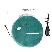 New Winter USB Heated Seat Cushion, Round Cartoon Pad for Office and Outdoor Use, Constant Temperature, Cute Cat, Bear, Dinosaur or Owl Design, Powered by USB (Green Dinosaur) In Australia - Darrahopens