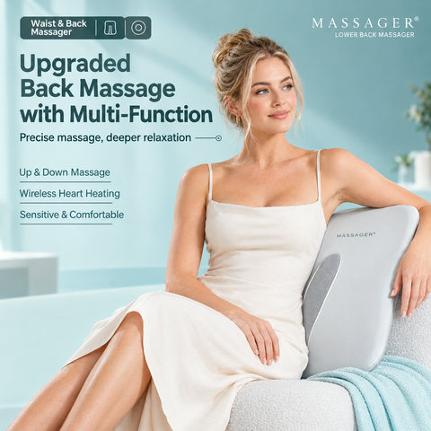 Wireless Multi-Zone Back and Lumbar Massager with Ergonomic Curved Design for Home Office Travel and Full-Body Muscle Relaxation (Cream White) In Australia - Darrahopens