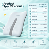 Wireless Multi-Zone Back and Lumbar Massager with Ergonomic Curved Design for Home Office Travel and Full-Body Muscle Relaxation (Cream White) In Australia - Darrahopens