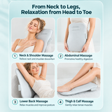 Wireless Multi-Zone Back and Lumbar Massager with Ergonomic Curved Design for Home Office Travel and Full-Body Muscle Relaxation (Cream White)