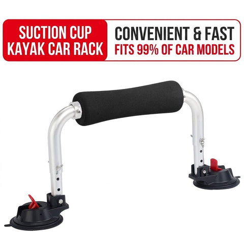 Heavy-Duty Kayak Roof Load Assist with Suction Cup Mount, Adjustable Height Support for Kayaks, Surfboards, and Canoes, Universal Fit for Most Vehicles, Lightweight Aluminum Alloy Construction for Easy and Secure Car Top Loading (Black)