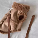 Cozy Pet Winter Vest with Leash Loop: Faux Suede & Plush Fleece Warm Coat for Small Dogs, Cats, and Puppies – Perfect for Autumn, Winter Walks, and Indoor Comfort (2XL, Brown)(Leash not included) In Australia - Darrahopens