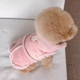 Cozy Pet Winter Vest with Leash Loop: Faux Suede & Plush Fleece Warm Coat for Small Dogs, Cats, and Puppies – Perfect for Autumn, Winter Walks, and Indoor Comfort (XS, Pink)(Leash not included)