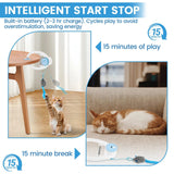 Interactive Electric Cat Teaser with Clip-On Spring Design – Auto Up-and-Down Motion, Replaceable Plush Mouse & Feather Wand Attachments, Perfect for Indoor Play, Exercise, and Mental Stimulation on Desks, Shelves, or Cat Trees. (Blue)