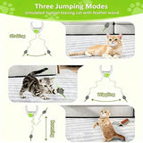 Interactive Electric Cat Teaser with Clip-On Spring Design – Auto Up-and-Down Motion, Replaceable Plush Mouse & Feather Wand Attachments, Perfect for Indoor Play, Exercise, and Mental Stimulation on Desks, Shelves, or Cat Trees. (Blue)