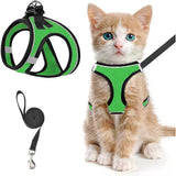 Escape-Proof Cat Harness and Leash Set with Reflective Soft Mesh Vest for Safe Outdoor Adventures with Your Feline Friend (M, Grey)