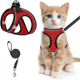 Escape-Proof Cat Harness and Leash Set with Reflective Soft Mesh Vest for Safe Outdoor Adventures with Your Feline Friend (M, Orange)