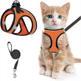 Escape-Proof Cat Harness and Leash Set with Reflective Soft Mesh Vest for Safe Outdoor Adventures with Your Feline Friend (M, Pink)