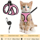 Escape-Proof Cat Harness and Leash Set with Reflective Soft Mesh Vest for Safe Outdoor Adventures with Your Feline Friend (S, Orange)