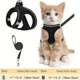 Escape-Proof Cat Harness and Leash Set with Reflective Soft Mesh Vest for Safe Outdoor Adventures with Your Feline Friend (S, Orange)
