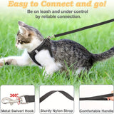 Escape-Proof Cat Harness and Leash Set with Reflective Soft Mesh Vest for Safe Outdoor Adventures with Your Feline Friend (S, Orange)