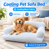 Darrahopens Pet Care > Dog Supplies > Dog Beds Cooling Pet Sofa Bed for Cats and Dogs, Breathable Ice Silk Bean Fabric with Supportive Edges, Removable Washable Cover, Non-Slip Bottom, Ideal for Summer Lounging in Living Rooms and Bedrooms (Light Green, XL) In Australia - Darrahopens