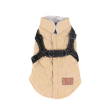 Premium Winter Dog Coat with Built-in Harness, Water-Resistant Puffer Vest for Small & Medium Breeds, Reflective Safety Straps, and Fleece Lining for Warmth and Outdoor Adventures (M, Beige) In Australia - Darrahopens