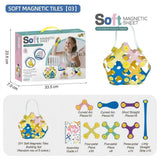 Kids 3D Soft Magnetic Building Tiles Toy Set, Creative DIY Puzzle Blocks for Ages 3+ - Develops Fine Motor Skills & Imagination, Ideal Birthday Gift for Girls, Home Play STEM Learning Kit (100PCS)