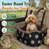 Portable Pet Carrier Car Seat for Small Dogs and Cats, Versatile Travel Pet Bed with Elevated View to Reduce Car Sickness, Water-Resistant Oxford Fabric, Secure Strap for Safe Rides, (Black)