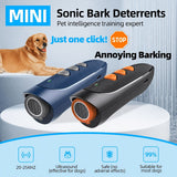 Handheld Ultrasonic Anti-Barking Training Device for Dogs, Safe and Humane Deterrent with LED Light, Indoor and Outdoor Use (Navy)