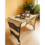 Foldable Pet Grooming Table for Cats and Small Dogs, Multi-functional Care Station with Mesh Bed, Storage Pockets, and Adjustable Restraint Straps for Nail Trimming, Hair Brushing, Bathing, and Ear Cleaning (Black)