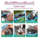 Foldable Pet Grooming Table for Cats and Small Dogs, Multi-functional Care Station with Mesh Bed, Storage Pockets, and Adjustable Restraint Straps for Nail Trimming, Hair Brushing, Bathing, and Ear Cleaning (Pink)