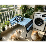 Foldable Pet Grooming Table for Cats and Small Dogs, Multi-functional Care Station with Mesh Bed, Storage Pockets, and Adjustable Restraint Straps for Nail Trimming, Hair Brushing, Bathing, and Ear Cleaning (Pink)
