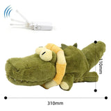 Interactive Rechargeable Electric Plush Dog Toys with Vibration and Sound – Self-Playing Wiggling Puppy Companion for Solo Entertainment and Interactive Play (Crocodile)