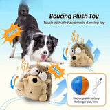 Interactive Rechargeable Electric Plush Dog Toys with Vibration and Sound – Self-Playing Wiggling Puppy Companion for Solo Entertainment and Interactive Play (Hermit Crab)