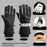 Winter Full-Finger Touchscreen Thermal Gloves for Skiing, Hiking, Cycling, and Outdoor Activities – Unisex Waterproof, Windproof, and Warm Design with Anti-Slip Grip and Adjustable Wrist Strap (Black) In Australia - Darrahopens