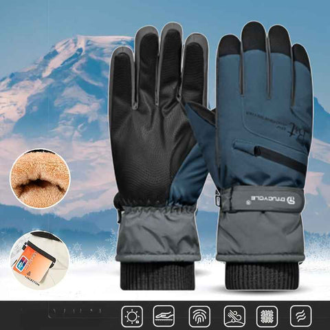Winter Full-Finger Touchscreen Thermal Gloves for Skiing, Hiking, Cycling, and Outdoor Activities – Unisex Waterproof, Windproof, and Warm Design with Anti-Slip Grip and Adjustable Wrist Strap (Navy) In Australia - Darrahopens