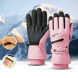 Winter Full-Finger Touchscreen Thermal Gloves for Skiing, Hiking, Cycling, and Outdoor Activities – Unisex Waterproof, Windproof, and Warm Design with Anti-Slip Grip and Adjustable Wrist Strap (Pink) In Australia - Darrahopens