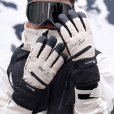 Winter Full-Finger Touchscreen Thermal Gloves for Skiing, Hiking, Cycling, and Outdoor Activities – Unisex Waterproof, Windproof, and Warm Design with Anti-Slip Grip and Adjustable Wrist Strap (Pink)