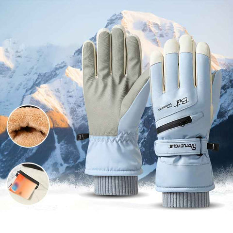 Winter Full-Finger Touchscreen Thermal Gloves for Skiing, Hiking, Cycling, and Outdoor Activities – Unisex Waterproof, Windproof, and Warm Design with Anti-Slip Grip and Adjustable Wrist Strap (SkyBlue) In Australia - Darrahopens