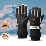 Winter Full-Finger Touchscreen Thermal Gloves for Skiing, Hiking, Cycling, and Outdoor Activities – Unisex Waterproof, Windproof, and Warm Design with Anti-Slip Grip and Adjustable Wrist Strap (SkyBlue)