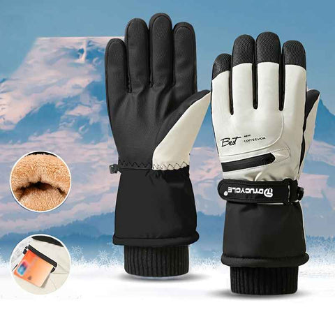 Winter Full-Finger Touchscreen Thermal Gloves for Skiing, Hiking, Cycling, and Outdoor Activities – Unisex Waterproof, Windproof, and Warm Design with Anti-Slip Grip and Adjustable Wrist Strap (White) In Australia - Darrahopens