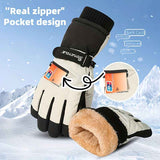 Winter Full-Finger Touchscreen Thermal Gloves for Skiing, Hiking, Cycling, and Outdoor Activities – Unisex Waterproof, Windproof, and Warm Design with Anti-Slip Grip and Adjustable Wrist Strap (White) In Australia - Darrahopens