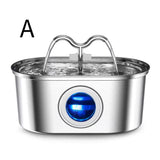 304 Stainless Steel Pet Water Fountain, 3.2L Oval Design with Dual Water Flow, Ultra-Quiet Automatic Circulating Filtered Drinking Station for Cats and Dogs, USB Powered (Adapter Not Included), Dishwasher Safe (B)