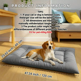 Extra Large Summer Cooling Mat for Dogs and Cats, Ultra Soft Thick Polyester Pet Bed Pad with Anti-Slip Bottom, Breathable Quilted Lounge Mat for Indoor Floor and Crate Use (Blue, XL)