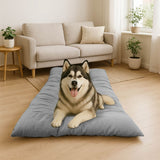 Extra Large Summer Cooling Mat for Dogs and Cats, Ultra Soft Thick Polyester Pet Bed Pad with Anti-Slip Bottom, Breathable Quilted Lounge Mat for Indoor Floor and Crate Use (Blue, XL)