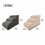 Orthopedic Foam Pet Stairs with Washable Cover – Safe 2, 3, & 4 Tier Dog Ramp for Bed & Couch Access, Gentle Slope for Puppies, Small Breeds, and Senior Pets Needing Joint Relief (Beige, 2Tier) In Australia - Darrahopens