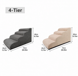 Orthopedic Foam Pet Stairs with Washable Cover – Safe 2, 3, & 4 Tier Dog Ramp for Bed & Couch Access, Gentle Slope for Puppies, Small Breeds, and Senior Pets Needing Joint Relief (Beige, 2Tier) In Australia - Darrahopens