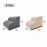 Orthopedic Foam Pet Stairs with Washable Cover – Safe 2, 3, & 4 Tier Dog Ramp for Bed & Couch Access, Gentle Slope for Puppies, Small Breeds, and Senior Pets Needing Joint Relief (Beige, 3Tier)