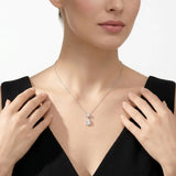 Elegant Moissanite Pendant Necklace with Round and Pear Cut Stones, Anti-Tarnish Silver Finish, Adjustable Chain for Daily Wear and Formal Occasions, Ideal Gift for Women (Moissanite, Premium S925) In Australia - Darrahopens