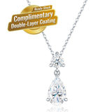 Elegant Moissanite Pendant Necklace with Round and Pear Cut Stones, Anti-Tarnish Silver Finish, Adjustable Chain for Daily Wear and Formal Occasions, Ideal Gift for Women (Moissanite, Premium S925) In Australia - Darrahopens