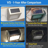 Solar Powered Step Lights for Outdoor Stairs, Stainless Steel & ABS Waterproof LED Step Light with Auto On/Off, Warm White or Cool White Options for Garden, Patio, Walkway, and Fence Night Illumination (12PCS, 3000K Warm White)